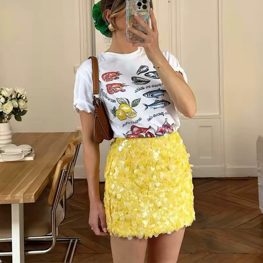Golden Hour Sequin Mini Skirt